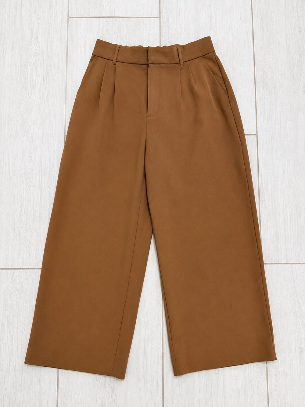 Abercrombie & Fitch Women’s Brown Wide Leg Pleated Pants Size L - Picture 5 of 6